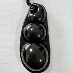 A01 Midnight Glimmer Bean Pendant