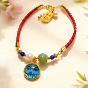 H42 Trendy floral heart bracelet